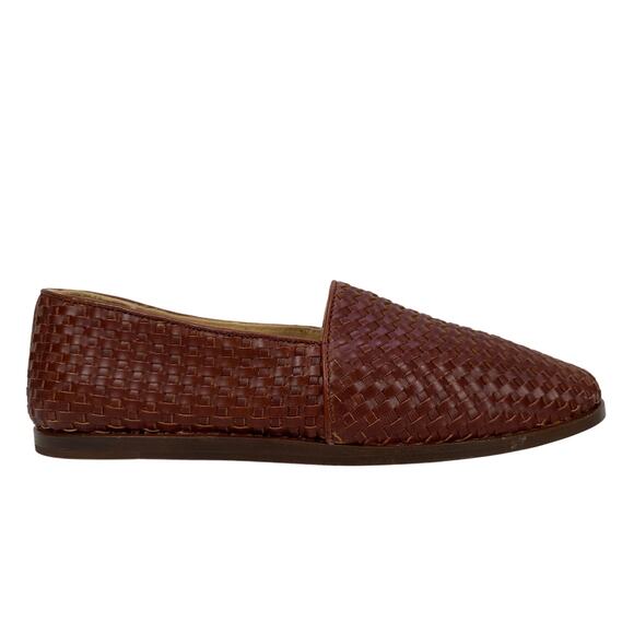 Nisolo Alejandro Woven Loafer Mens 11.5 Brandy Brown Leather Slip‎ on Moccasin main image 9